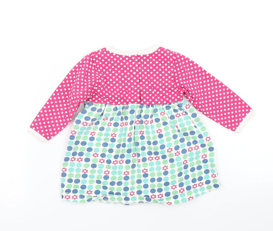 BlueZoo Girls Pink Polka Dot  Skater Dress  Size 3-6 Months
