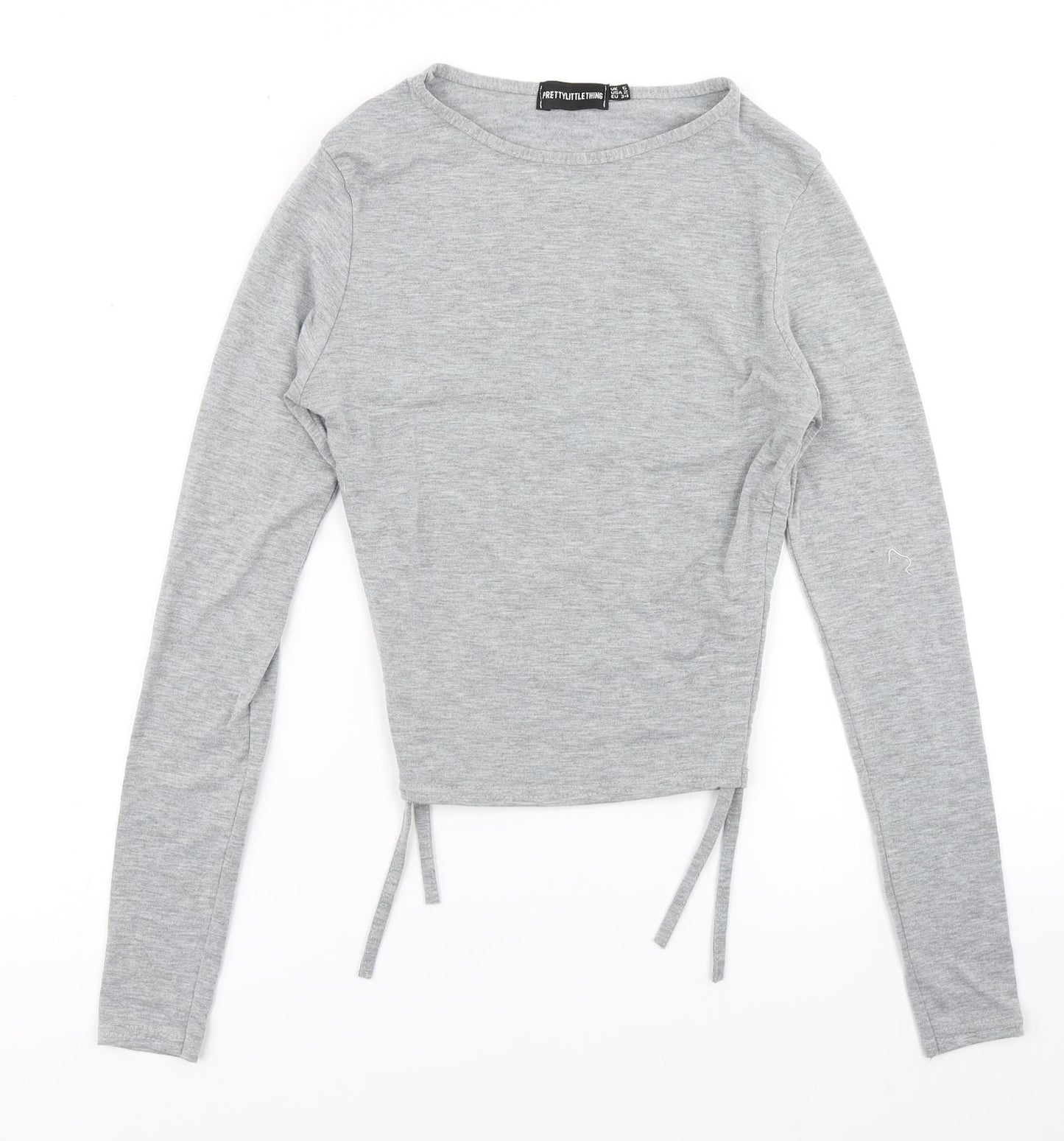 PRETTYLITTLETHING Womens Grey   Basic T-Shirt Size 6