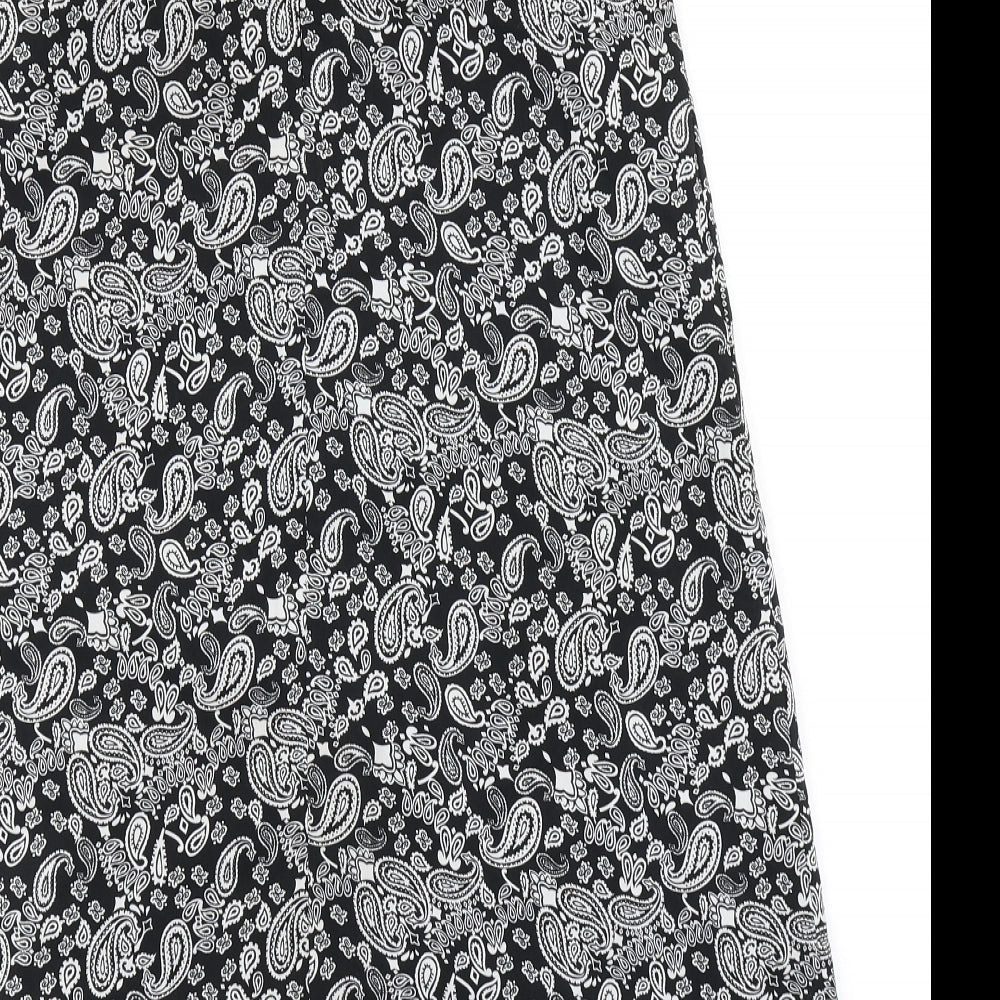 Noisy may Womens Black Paisley  A-Line  Size S