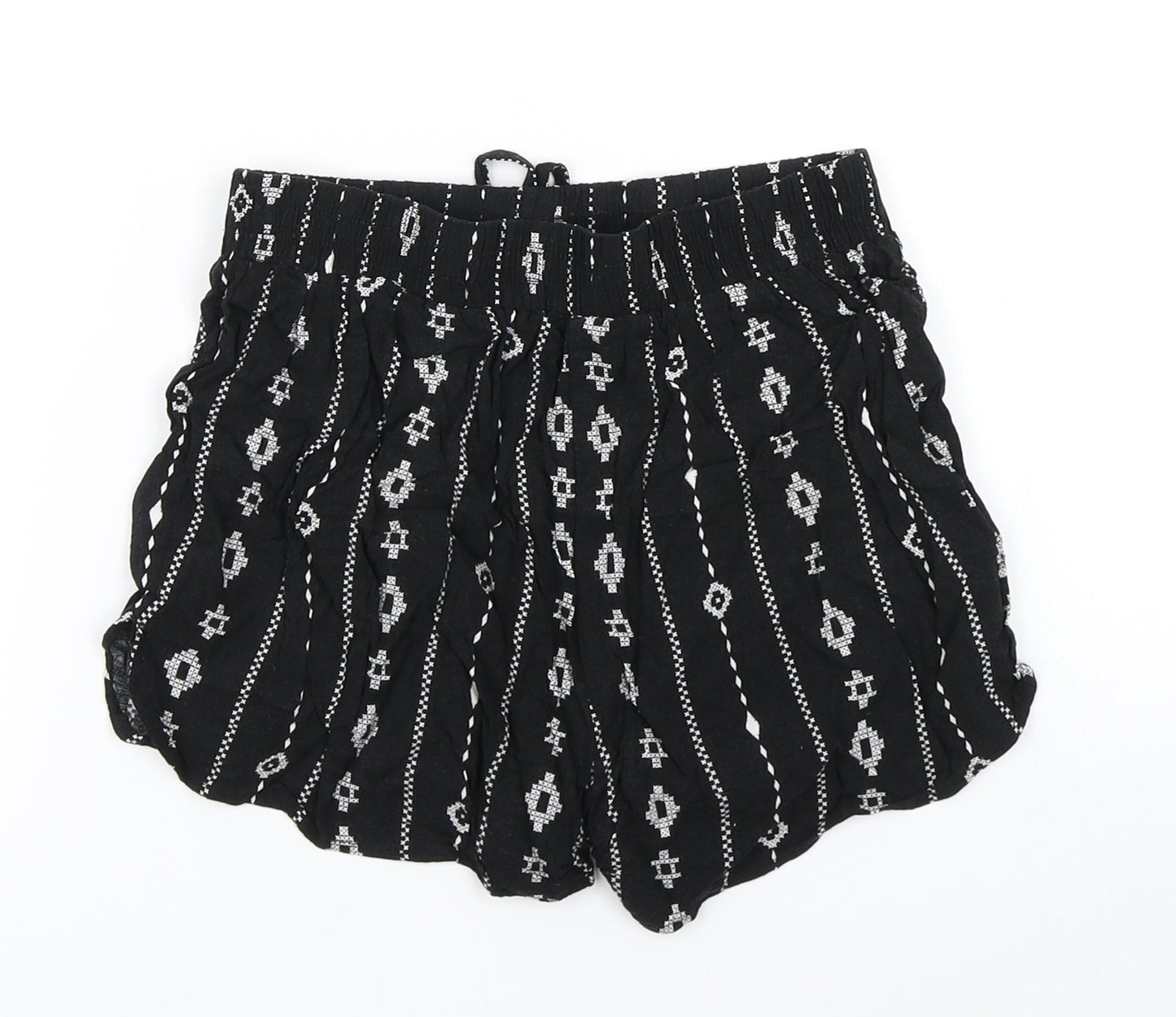 915 Generation Girls Black Striped  Mom Shorts Size 12 Years