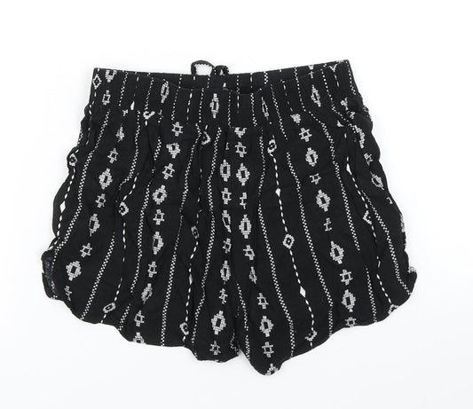 915 Generation Girls Black Striped  Mom Shorts Size 12 Years