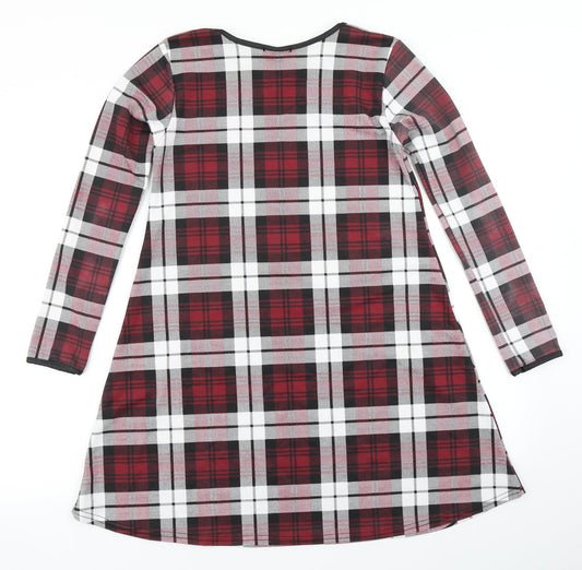 Silk Womens Red Plaid  A-Line  Size 10