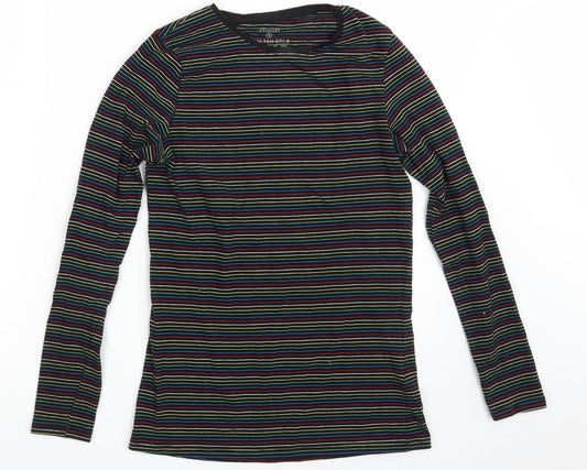 Primark Womens Black Striped  Pullover Sweatshirt Size 10