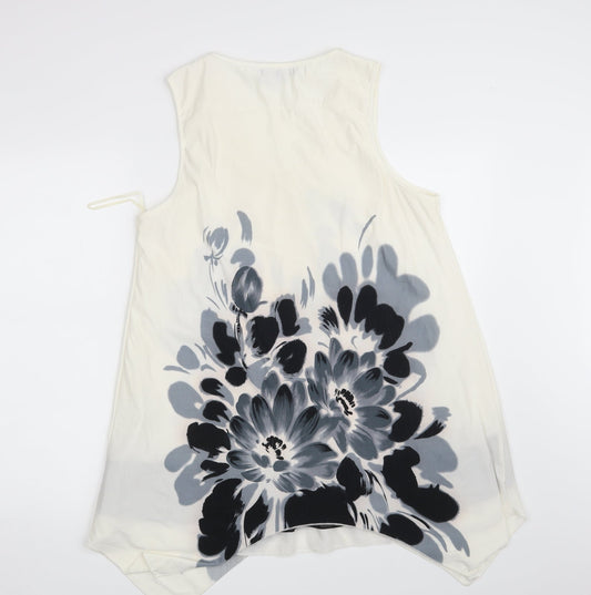 Autonomy Womens Ivory Floral  T-Shirt Dress  Size 16
