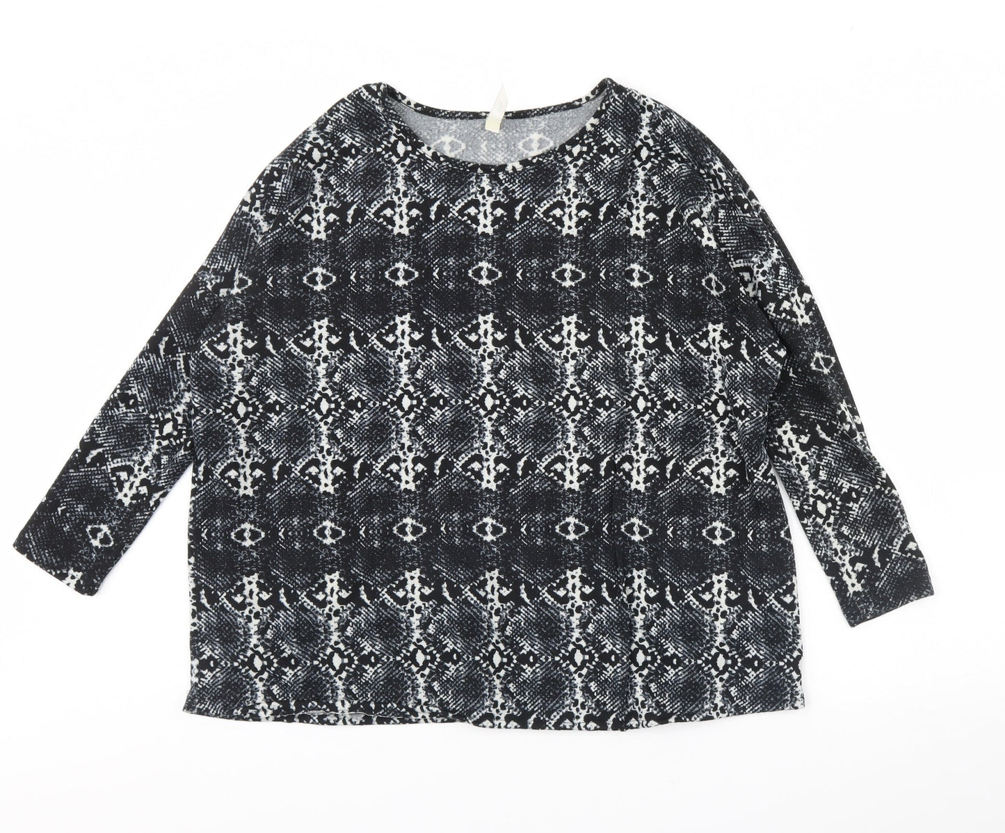 Stella  Womens Black Animal Print  Basic Blouse Size 8