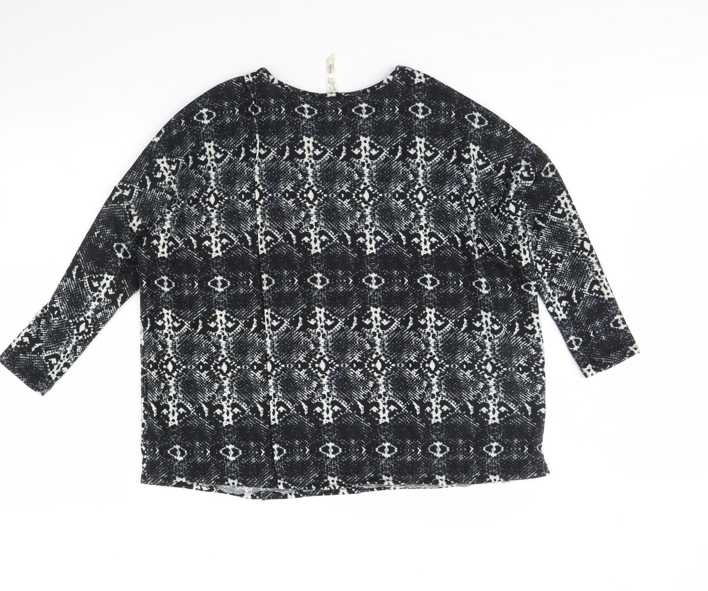Stella  Womens Black Animal Print  Basic Blouse Size 8