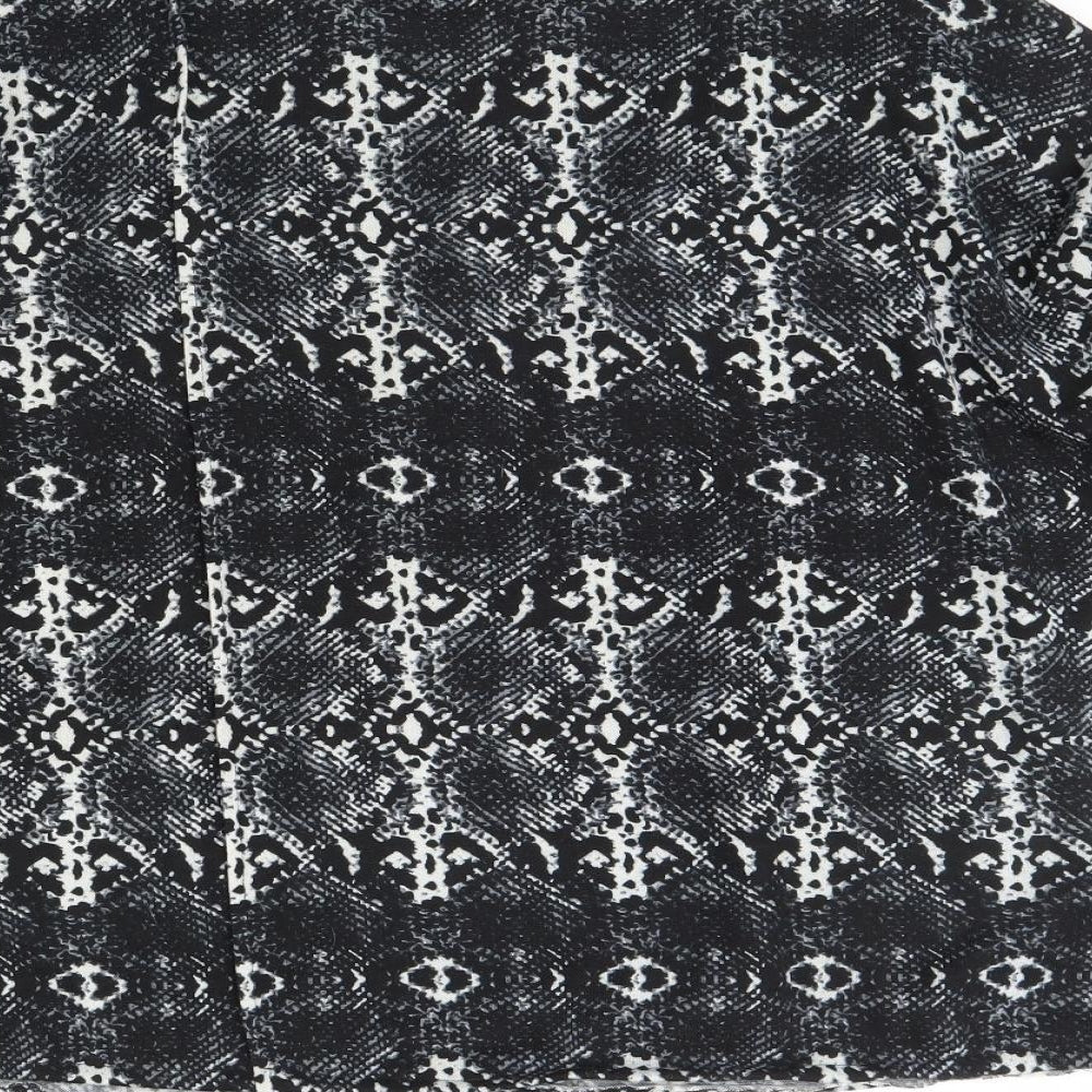 Stella  Womens Black Animal Print  Basic Blouse Size 8