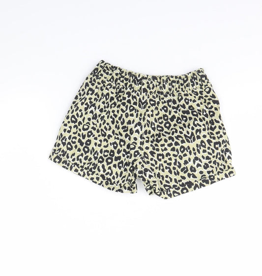 River Island Girls Green Animal Print  Culotte Shorts Size 4 Years