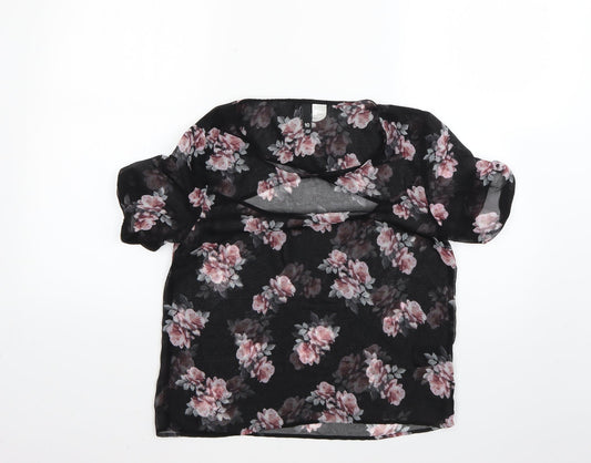 H&M Womens Multicoloured Floral  Basic Blouse Size 10