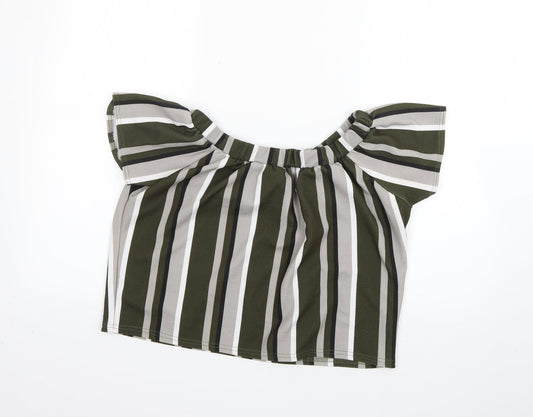 edge Womens Multicoloured Striped  Basic Blouse Size 12