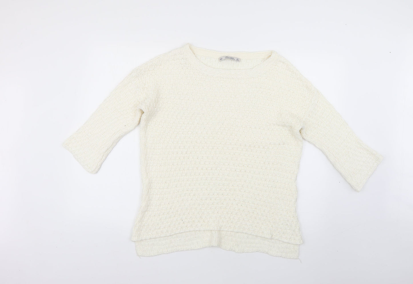 Zara Womens White   Pullover Jumper Size L