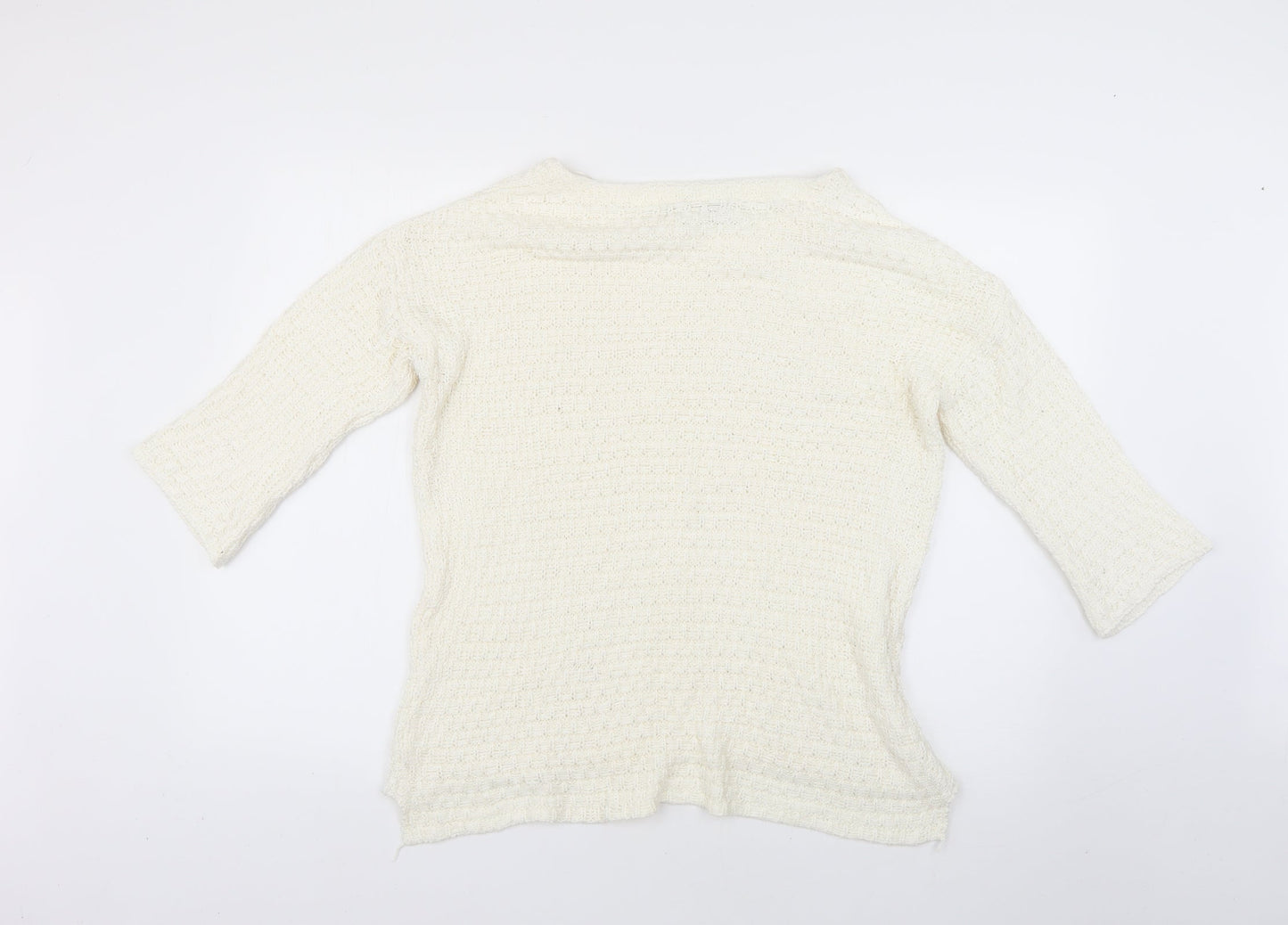 Zara Womens White   Pullover Jumper Size L