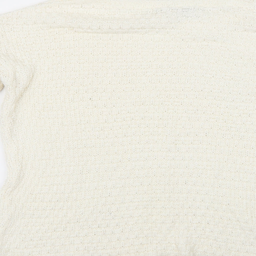 Zara Womens White   Pullover Jumper Size L