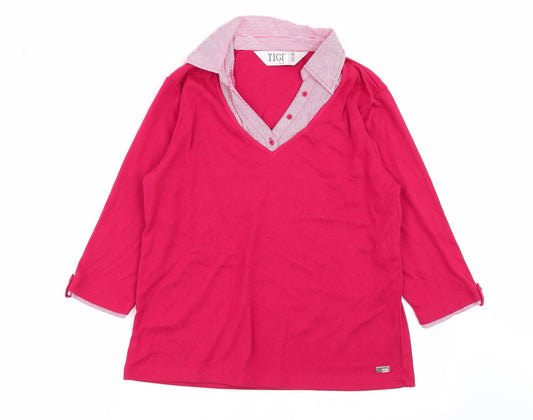 tigi Womens Red   Basic Polo Size 14