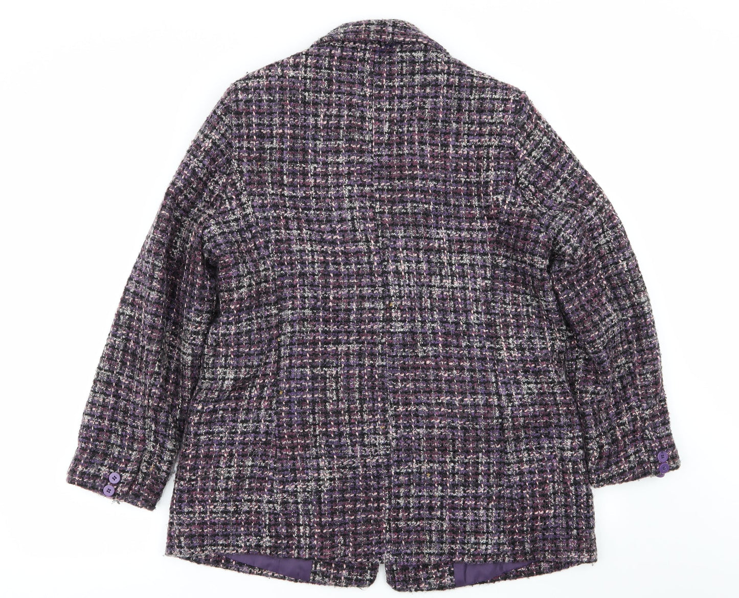 Damart Womens Multicoloured Geometric  Overcoat Coat Size 16
