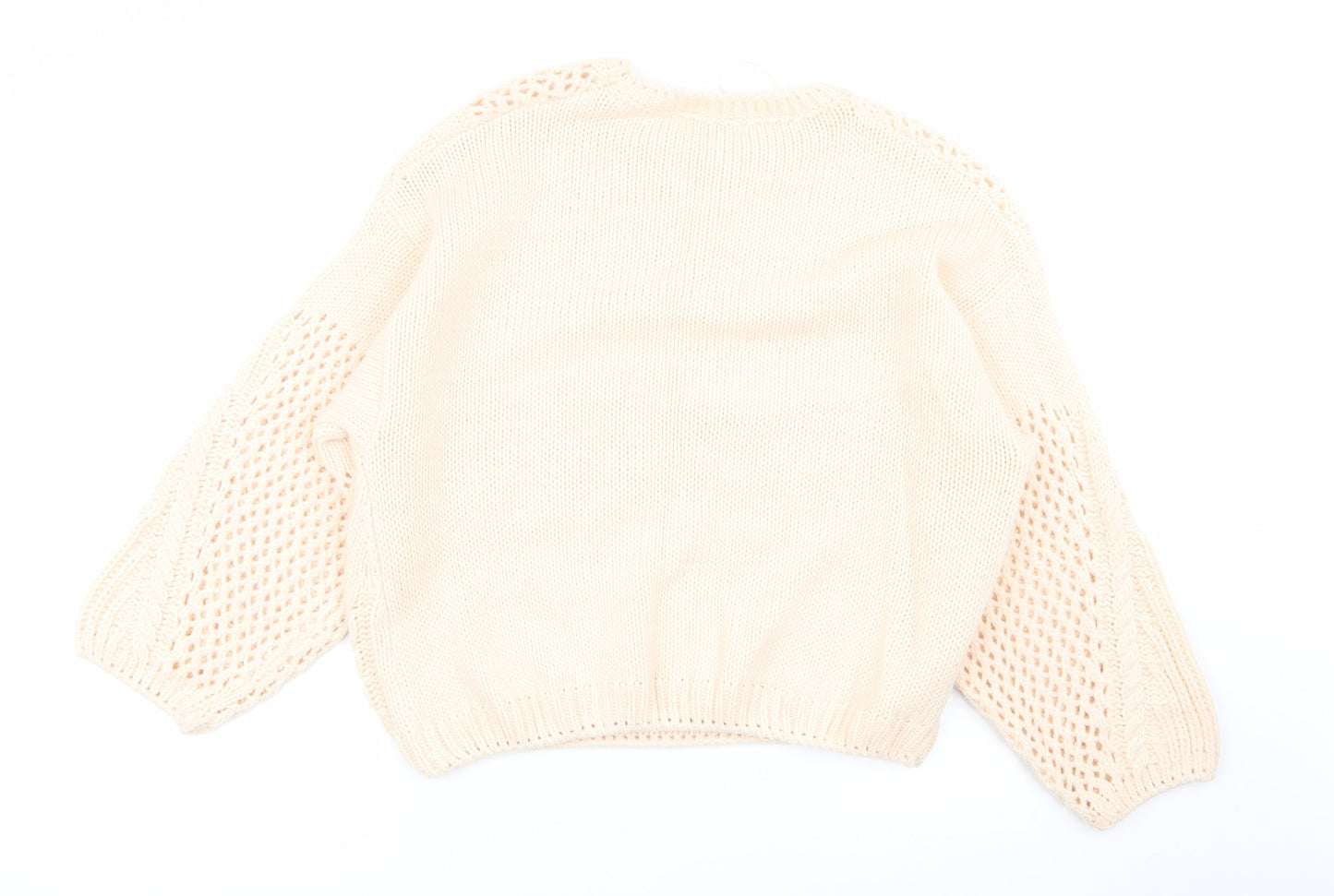 sweewe Womens Beige Geometric  Pullover Jumper Size S  - Size S-M
