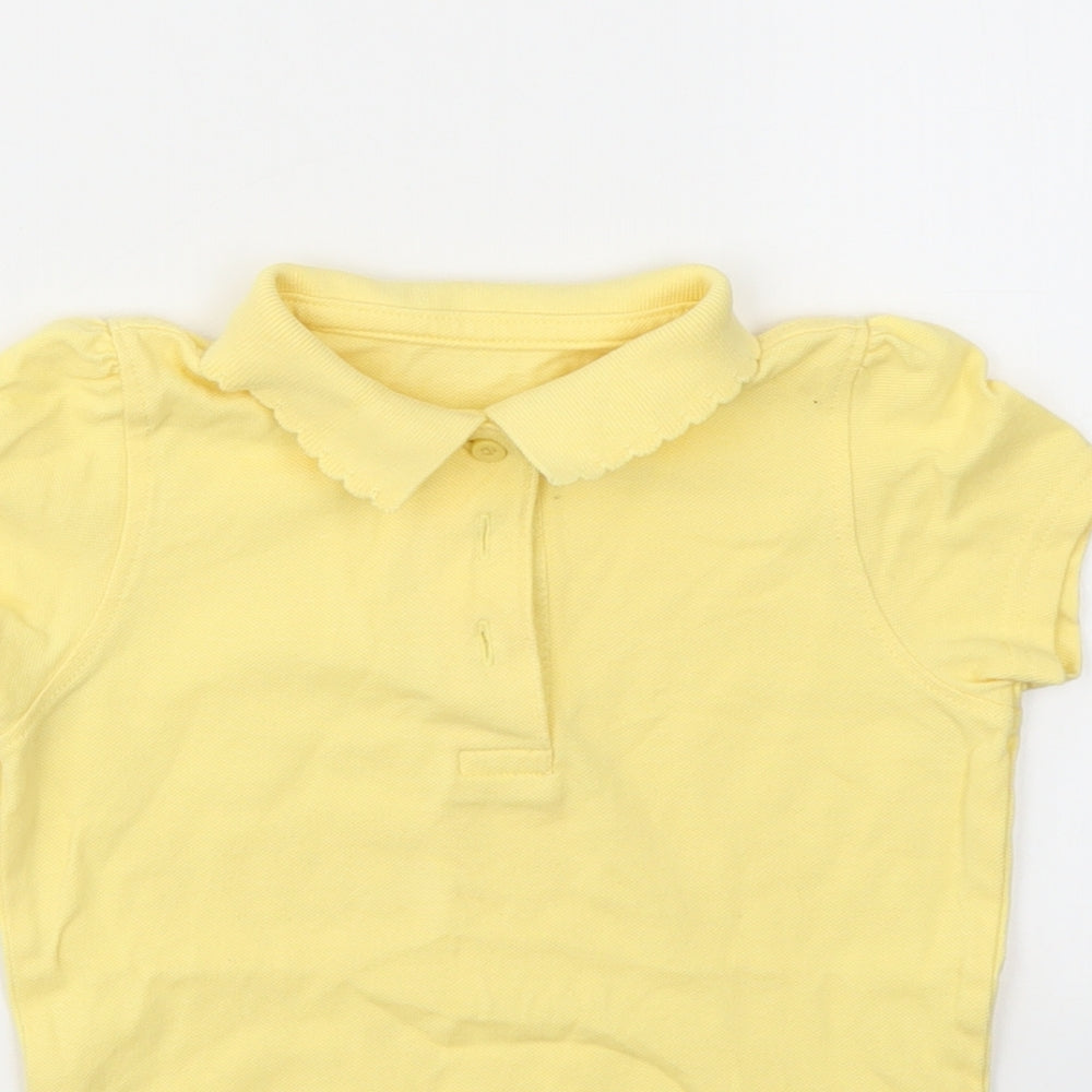 George Girls Yellow   Basic T-Shirt Size 3-4 Years