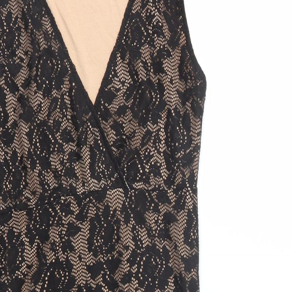 BPC Womens Black Floral  Wrap Dress  Size XS