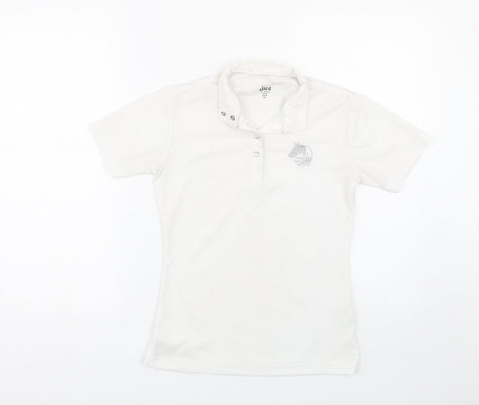 Elico Girls White   Basic Polo Size 9-10 Years