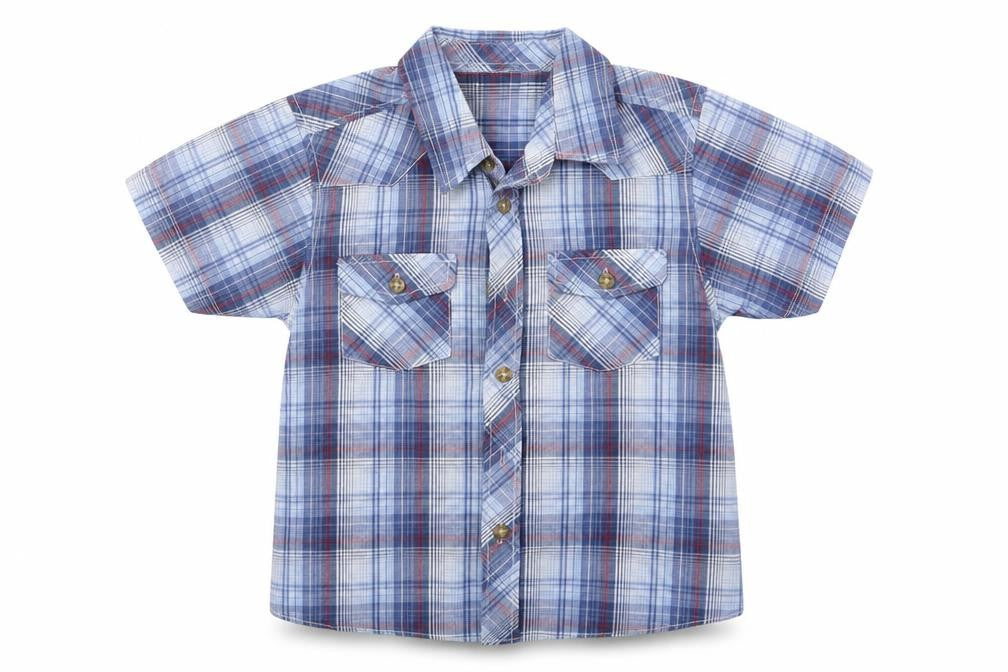 Ladybird Boys Blue Plaid  Basic Button-Up Size 5-6 Years