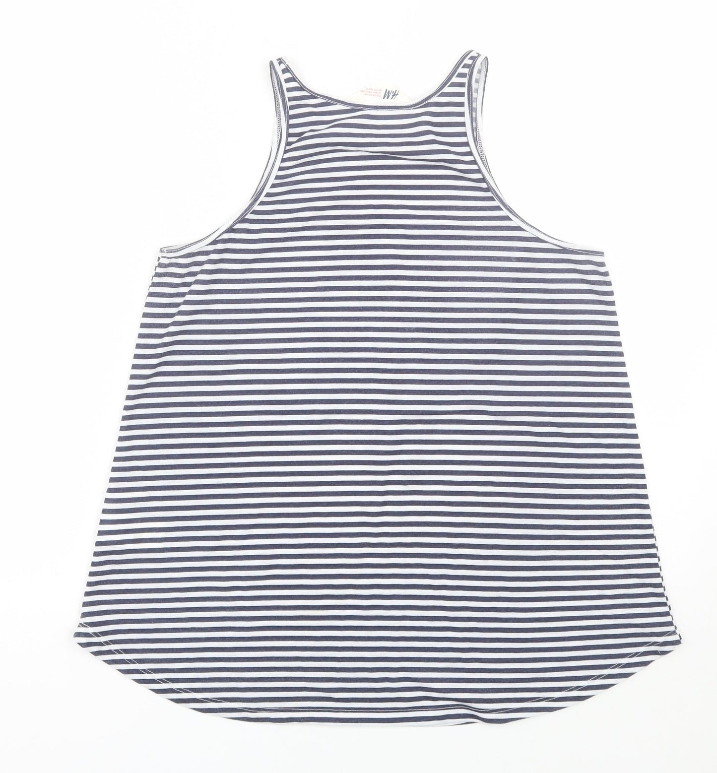 H&M Girls Blue Striped  Basic Tank Size 10-11 Years