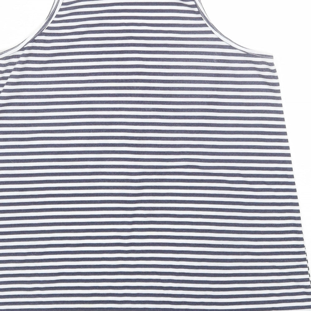 H&M Girls Blue Striped  Basic Tank Size 10-11 Years