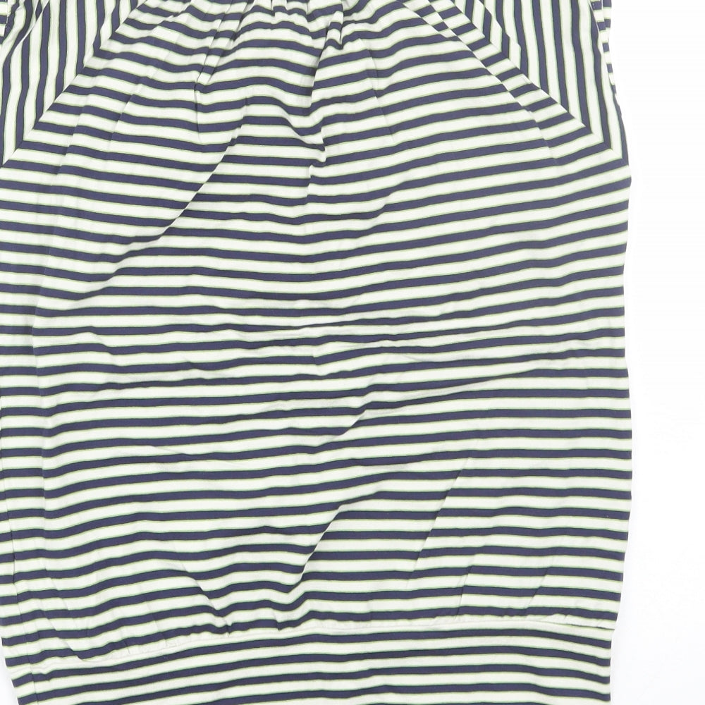M&S Womens Blue Striped  Basic T-Shirt Size 8