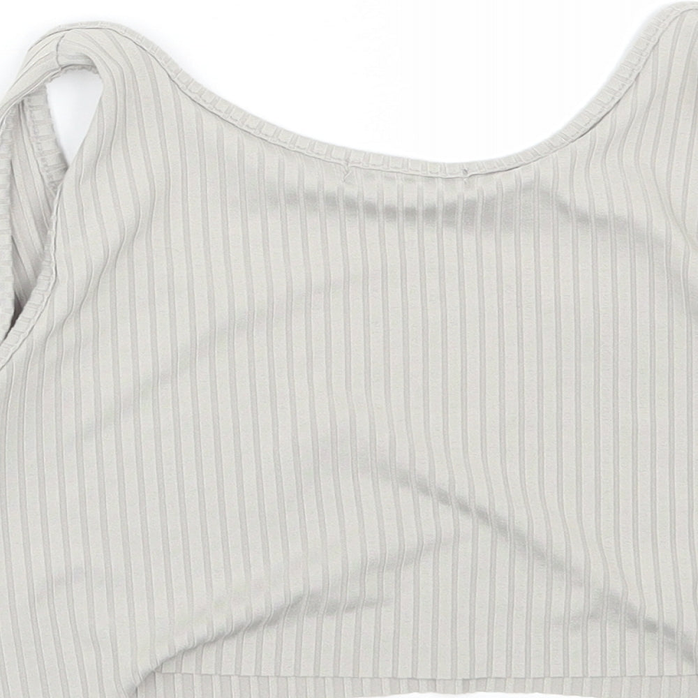 PRETTYLITTLETHING Womens Grey   Cropped Tank Size 6