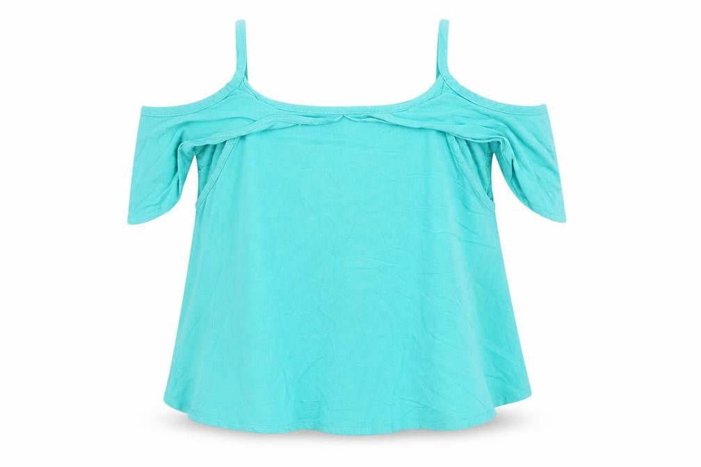 Marks and Spencer Girls Green   Camisole Blouse Size 3-4 Years  - cold shoulder