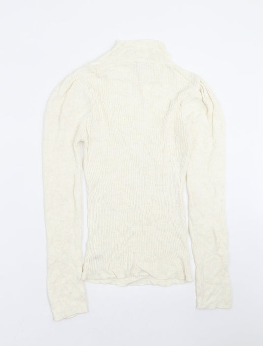 Topshop Womens Ivory  Knit Pullover Jumper Size S