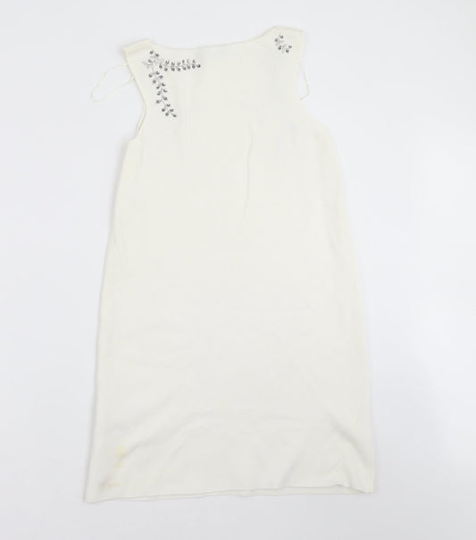 Zara Knit Womens Ivory Floral  Shift  Size S
