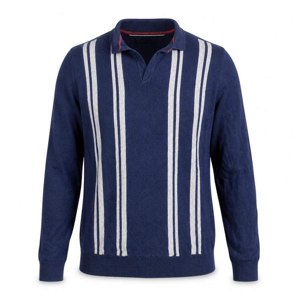 Marks and Spencer Mens Blue Striped Knit Pullover Jumper Size S