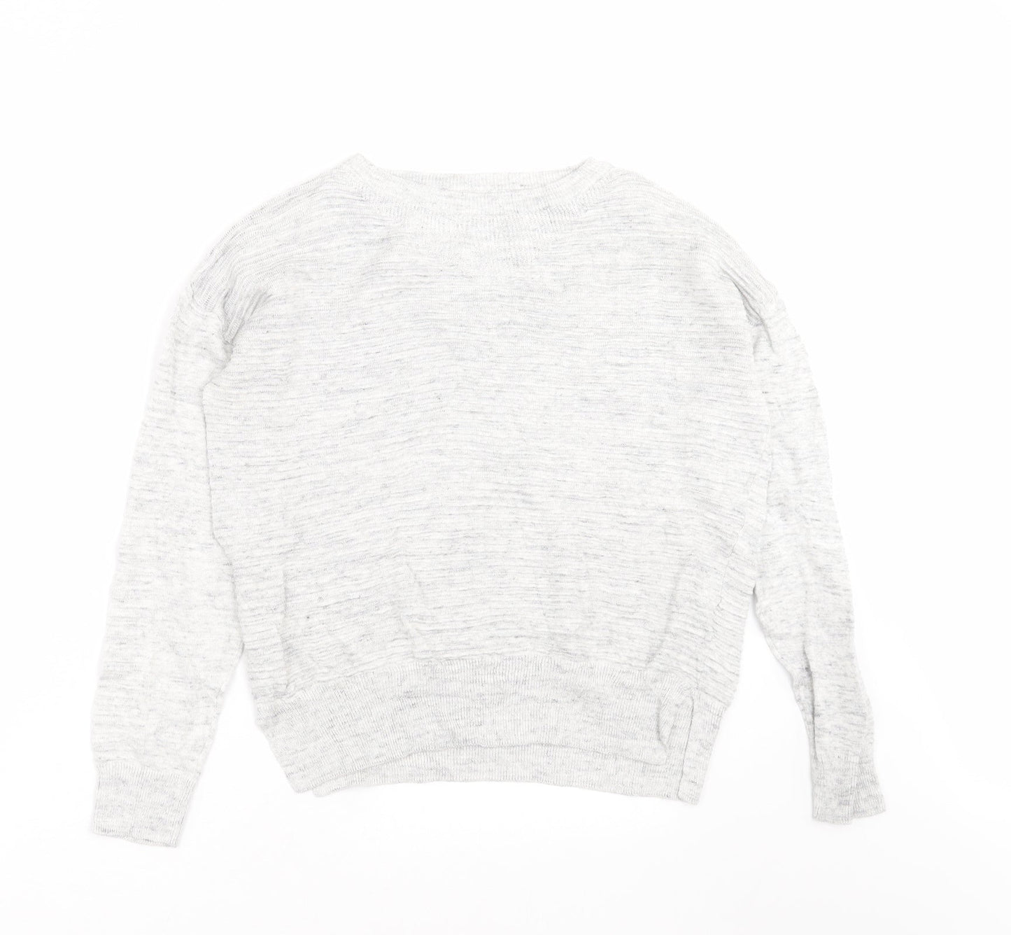 NEXT Womens Grey Striped Knit Pullover Jumper Size 12