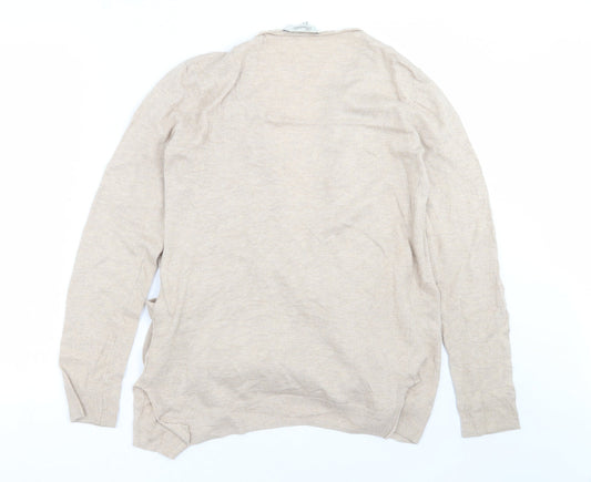 Peacocks Womens Beige  Knit Cardigan Jumper Size 12