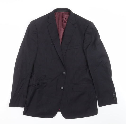 Marks and Spencer Mens Black Striped  Jacket Suit Jacket Size 42