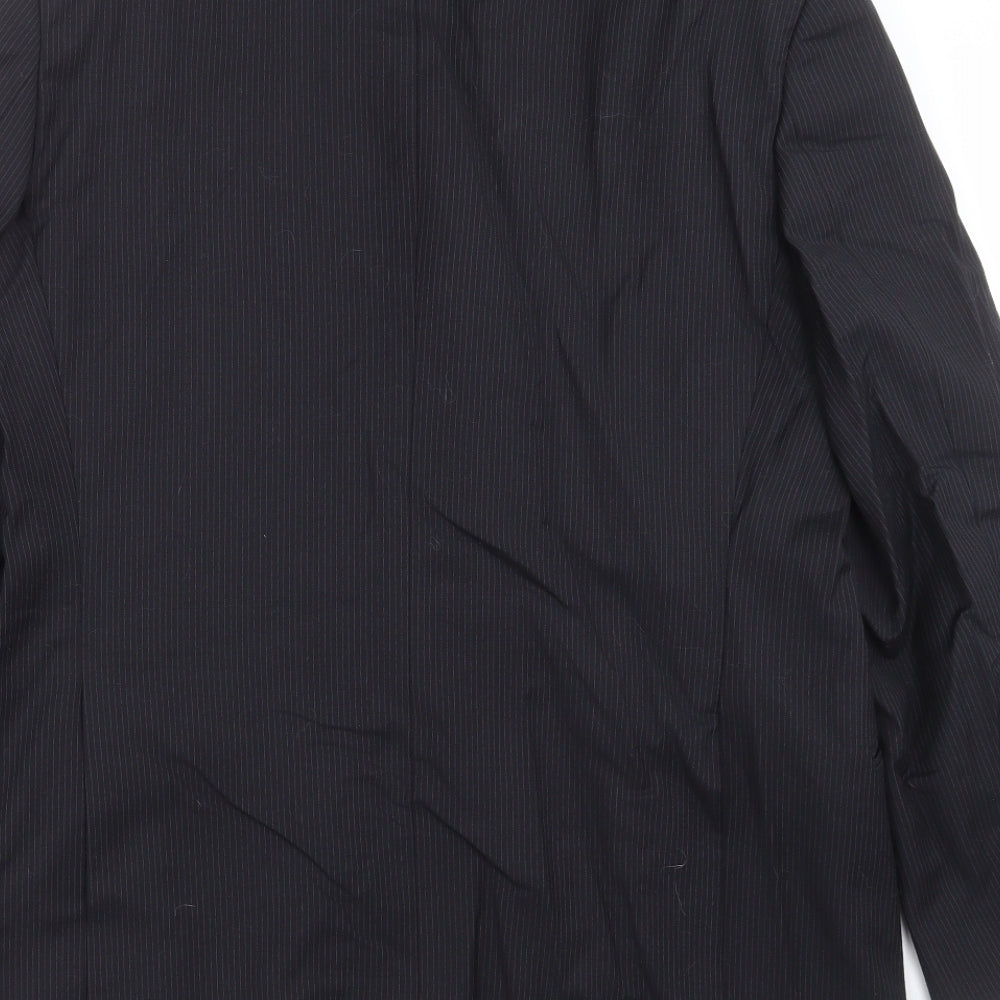 Marks and Spencer Mens Black Striped  Jacket Suit Jacket Size 42
