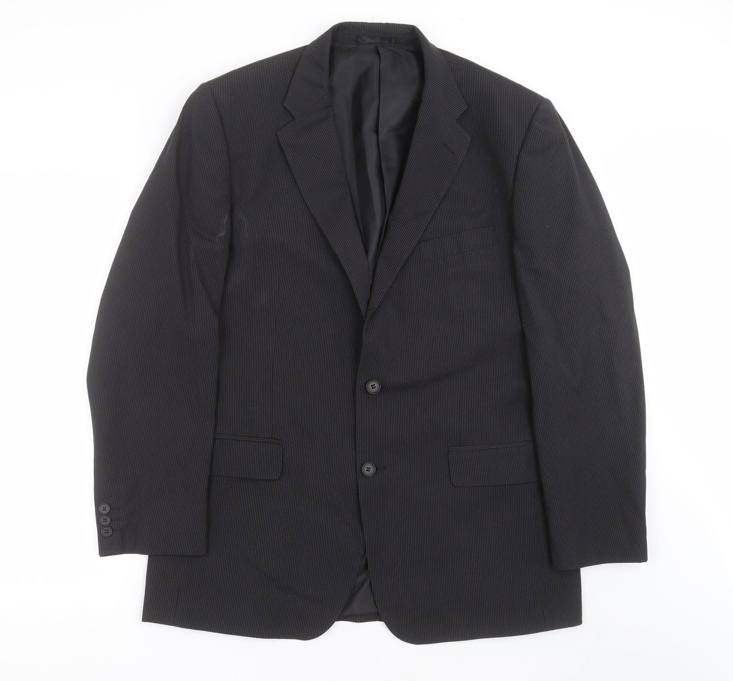 Scott & Taylor Mens Black Striped  Jacket Suit Jacket Size 42