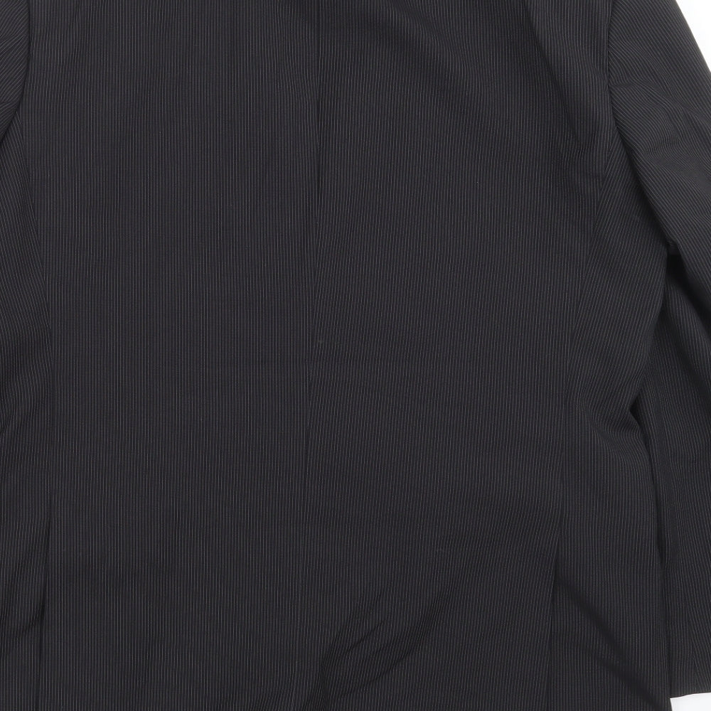 Scott & Taylor Mens Black Striped  Jacket Suit Jacket Size 42
