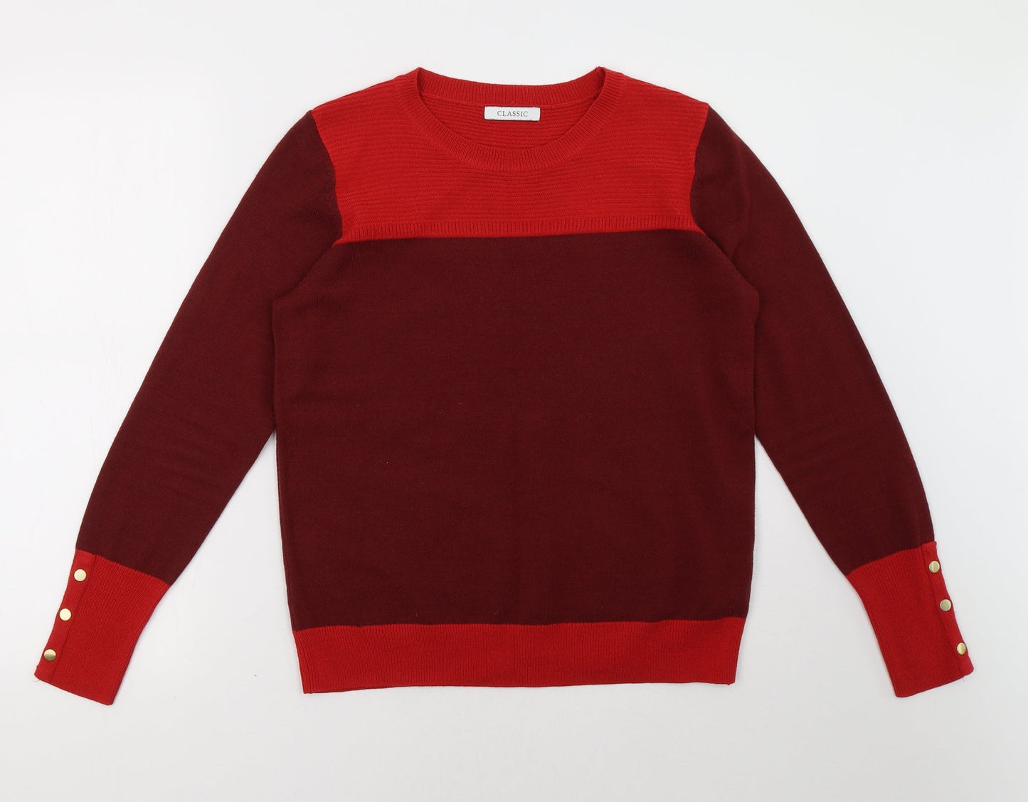 Marks and Spencer Womens Red Striped  Pullover Sweatshirt Size 12