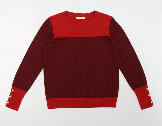 Marks and Spencer Womens Red Striped  Pullover Sweatshirt Size 12
