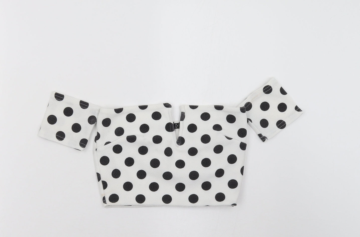 PRETTYLITTLETHING Womens White Polka Dot  Cropped Tank Size 6