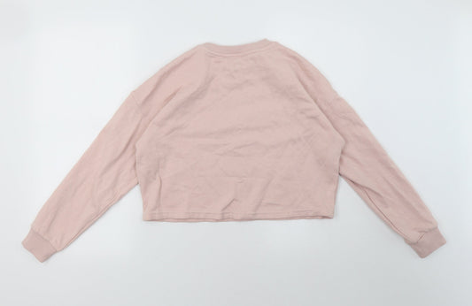 NEXT Girls Pink   Pullover Sweatshirt Size 12-13 Years  - Cropped