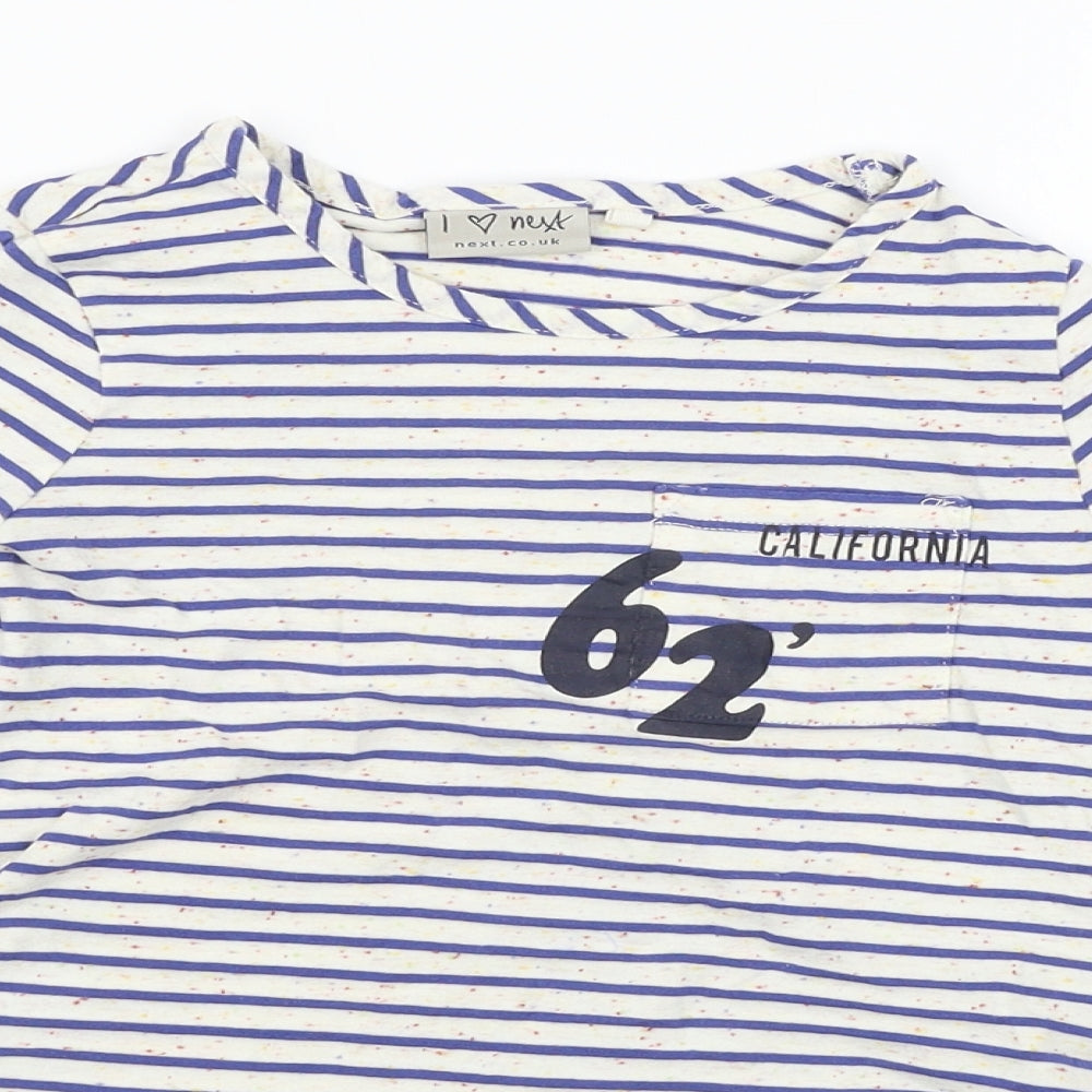NEXT Girls Multicoloured Striped  Basic T-Shirt Size 6 Years