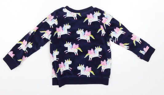 George Girls Blue Solid  Top Pyjama Set Size 3-4 Years