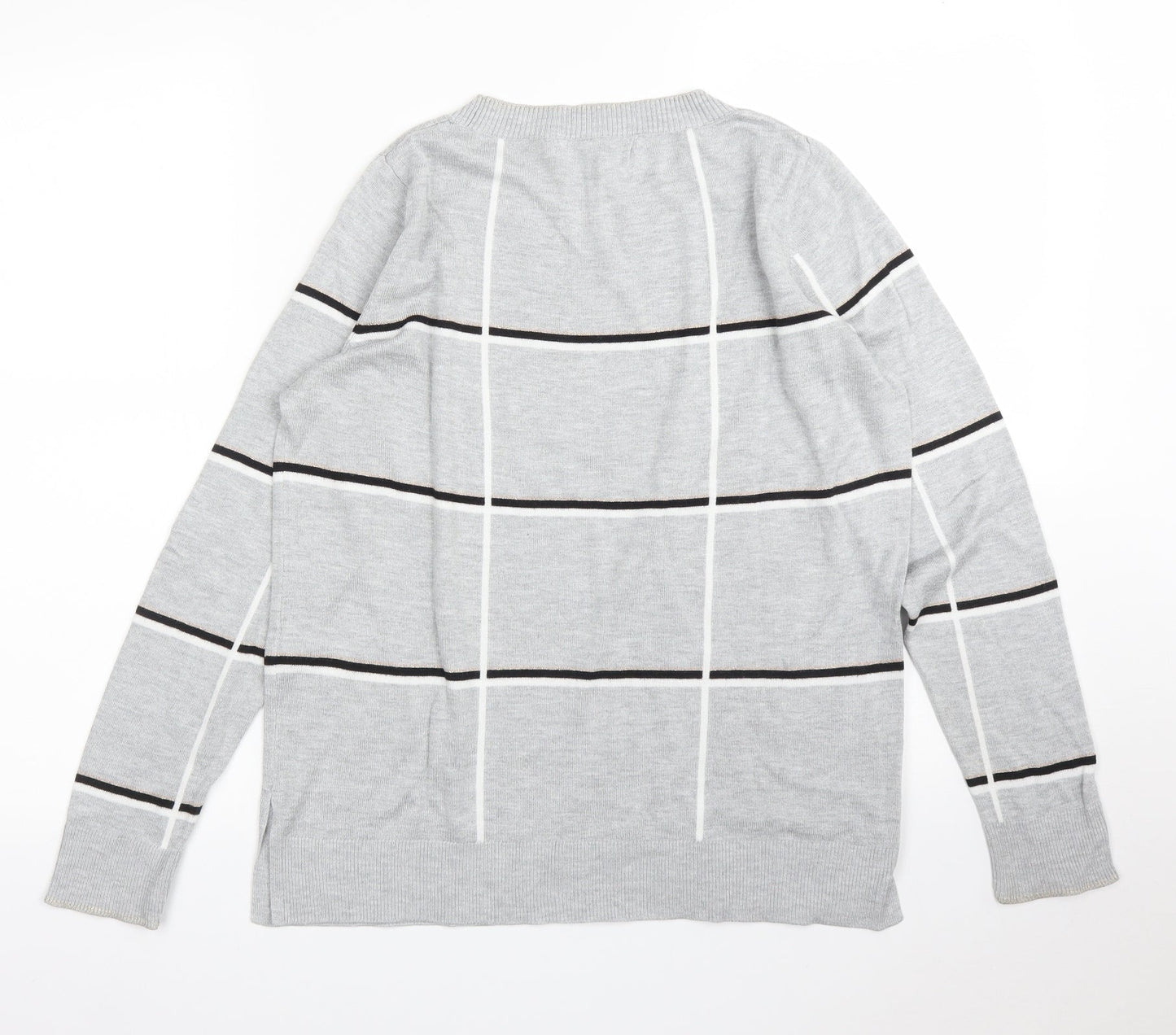 NEXT Womens Grey Check  Pullover Jumper Size 12