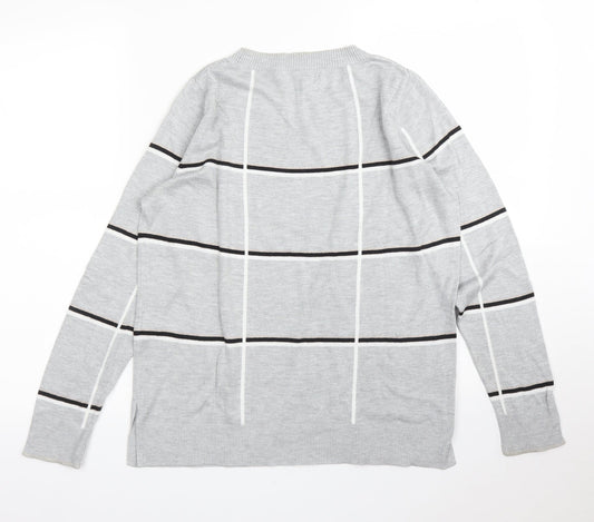 NEXT Womens Grey Check  Pullover Jumper Size 12