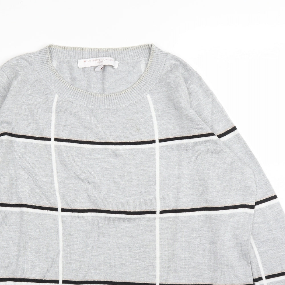 NEXT Womens Grey Check  Pullover Jumper Size 12