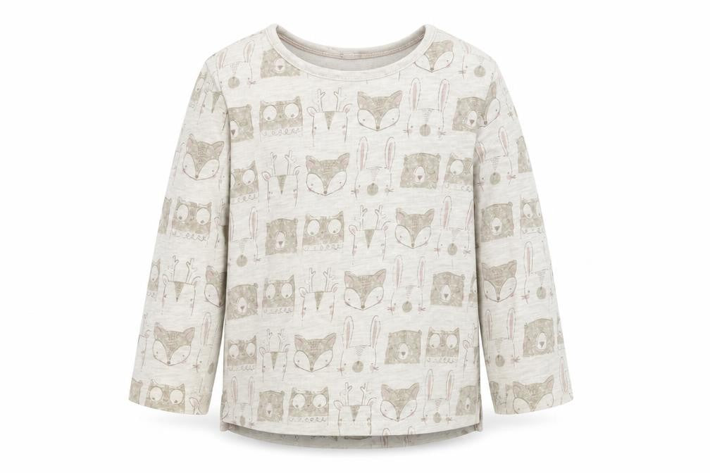 TU Girls Grey Animal Print  Basic T-Shirt Size 9-12 Months