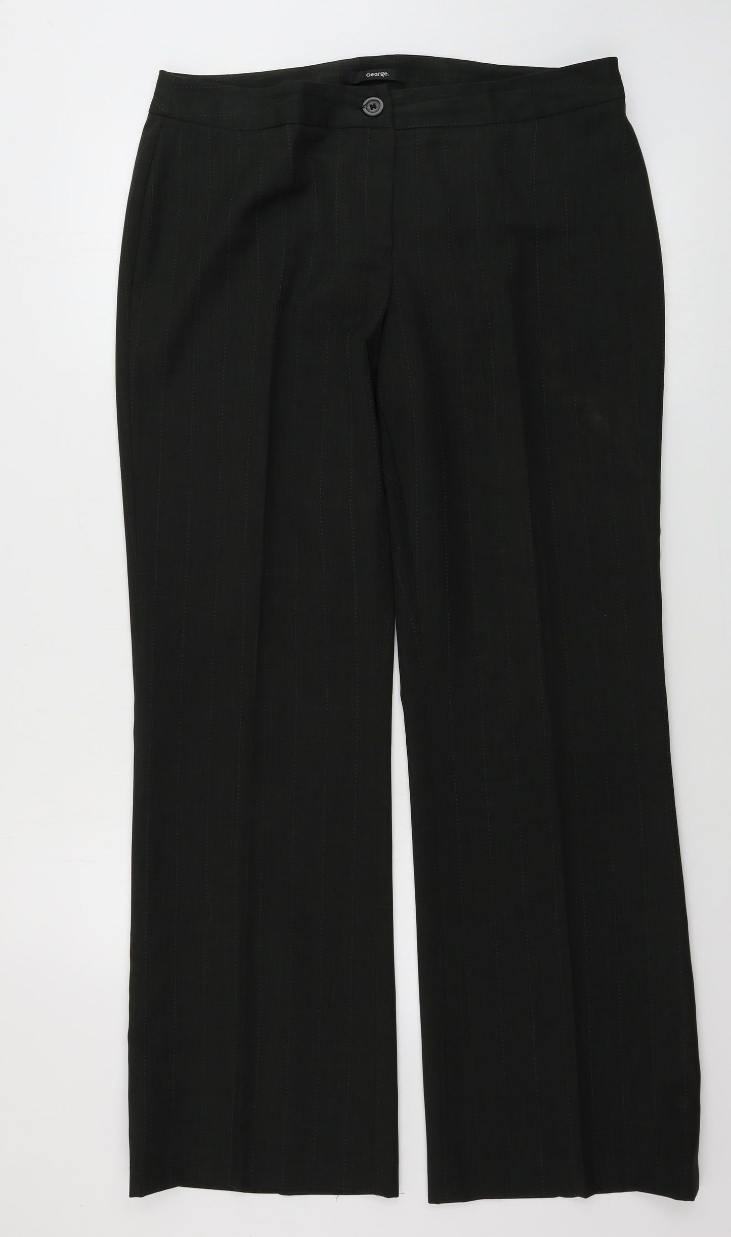 Marks and Spencer  Womens Black Striped  Trousers  Size 12 L25 in