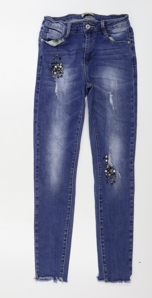 BLUE RAGS Womens Blue   Skinny Jeans Size 26 in L25 in